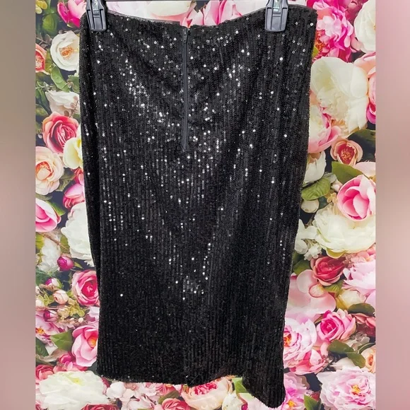 Gibson Latimer Black Sequin Skirt Sz XL - Picture 2 of 3